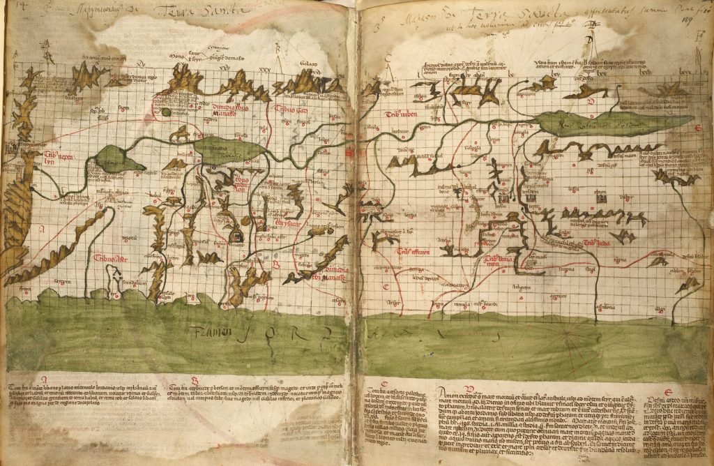the map of the holy land by marino sanudo (drawn in 1320)